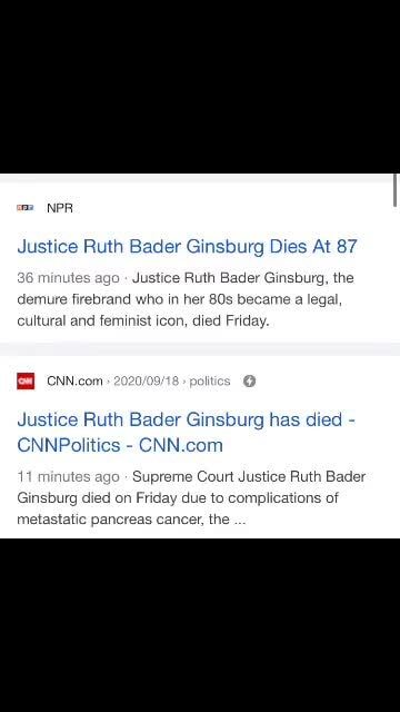 Supreme Court Justice Ruth Bader Ginsburg Dies At 87 : NPR