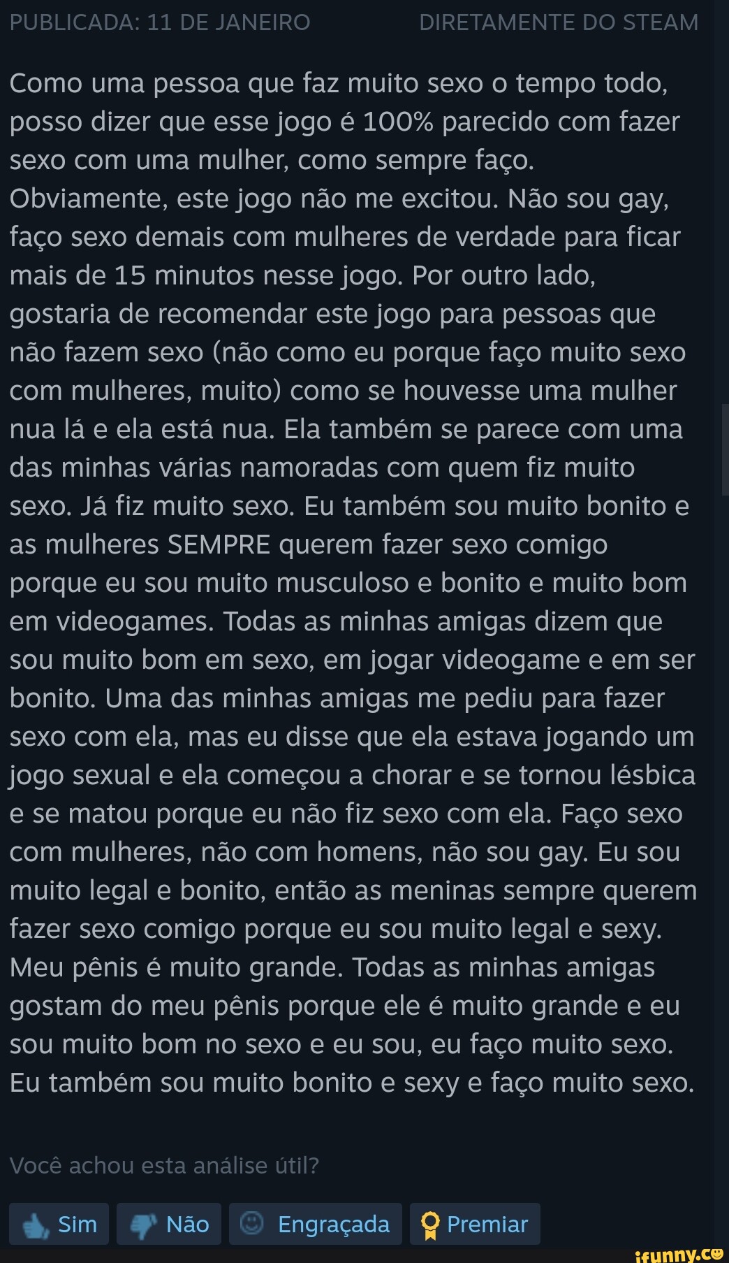 Joguinho da steam muito chad Criar conta Apelido Sexo - iFunny Brazil