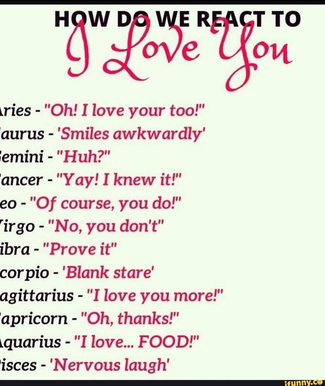 How Do We React To I Love YouAries - Oh! I Love Your Too!