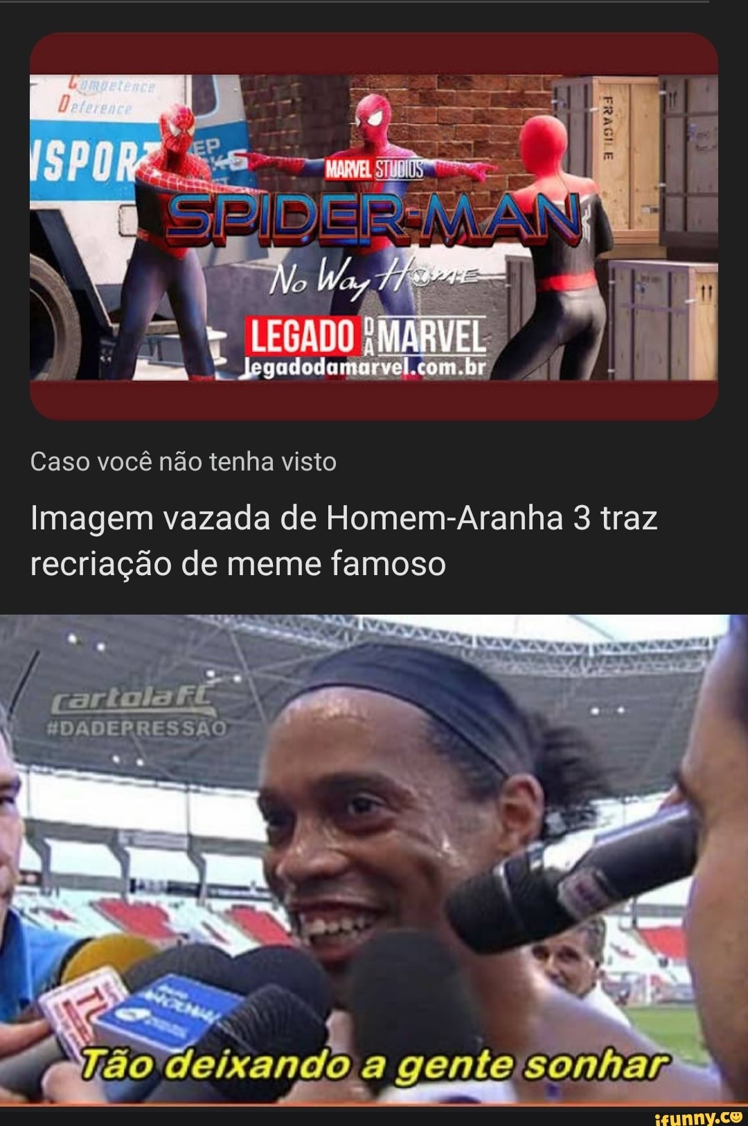 Imagem vazada do Homem aranha