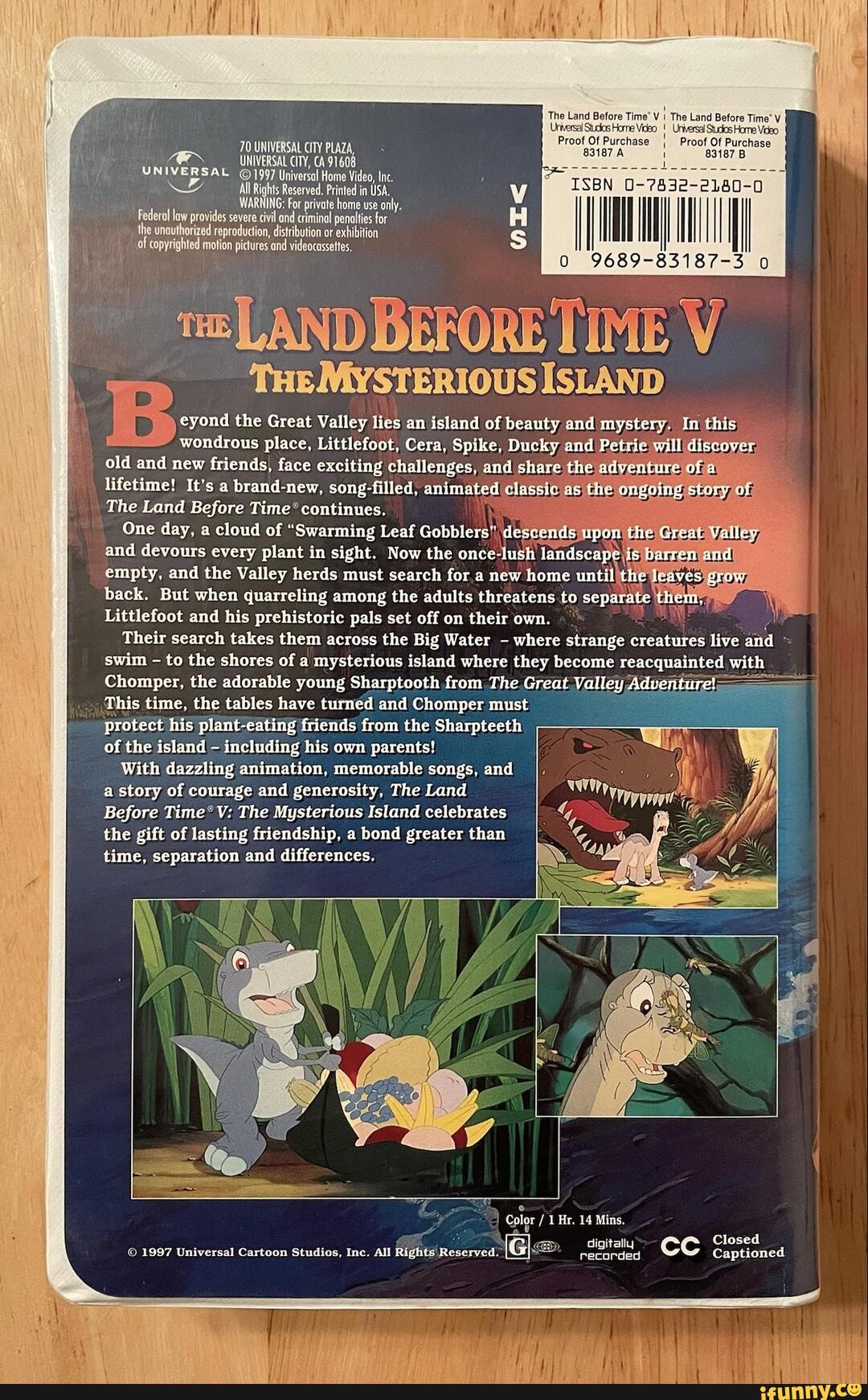 The Land Before Time V The Mysterious Island Vhs