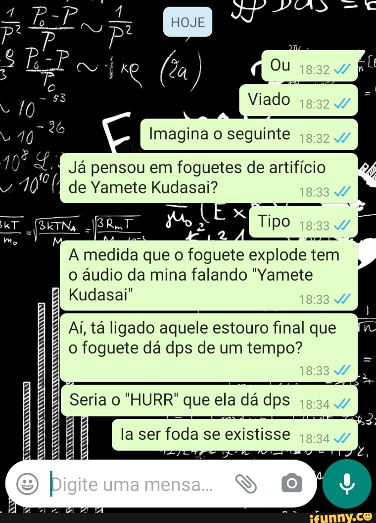 Já pensou em foguetes de artifício de Yamete Kudasai? Tipo medida que o  foguete explode tem