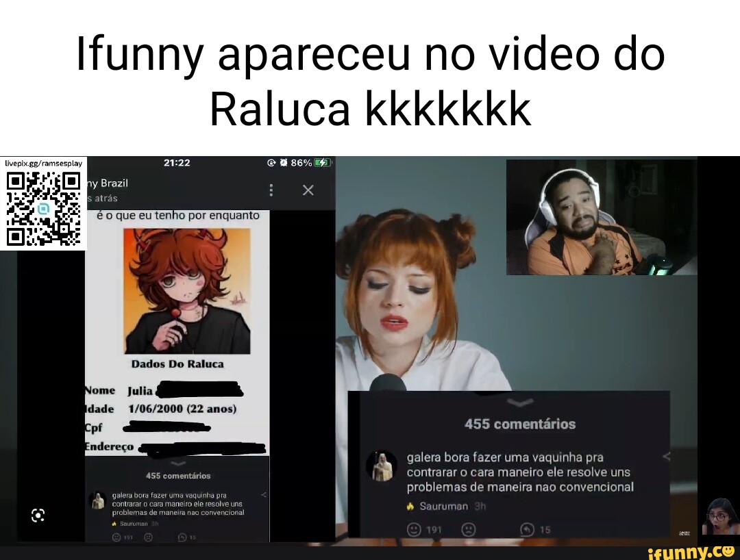 Funny apareceu no video do Ra uca kkkkkkk Dados Do Raluca Idade