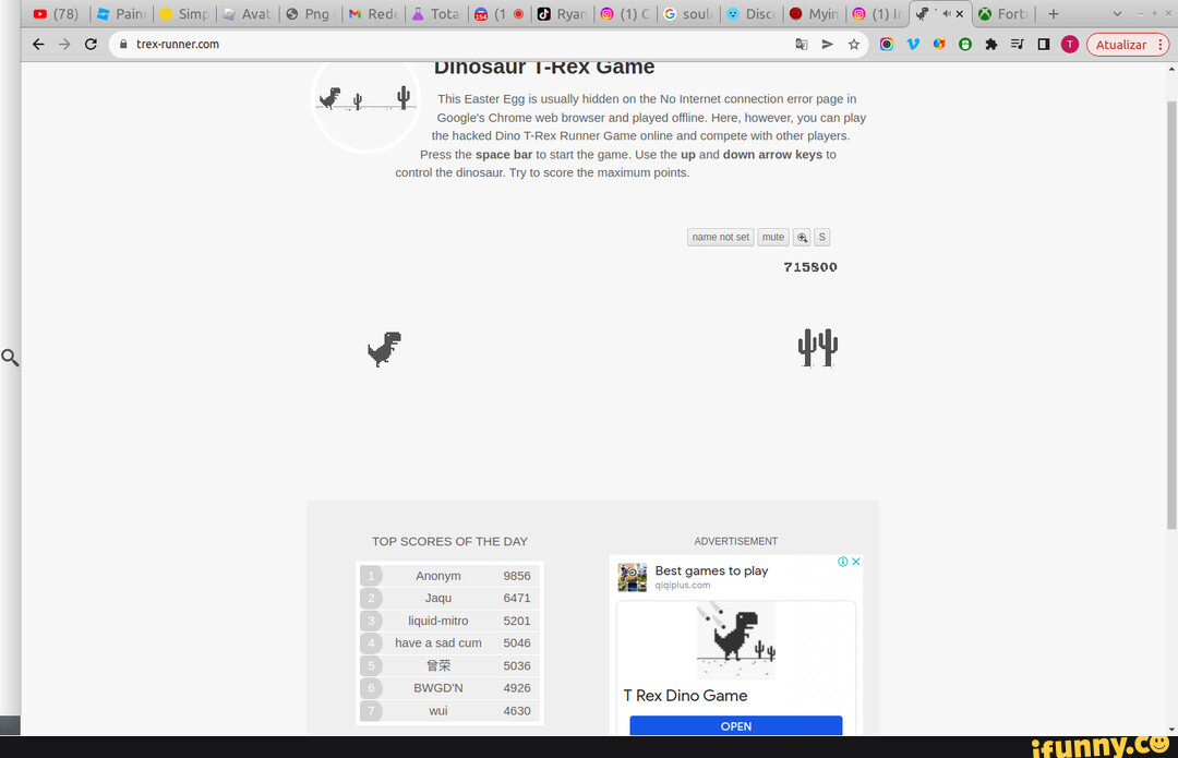 Google Chrome Hidden Dinosaur Game - Play when Offline! 