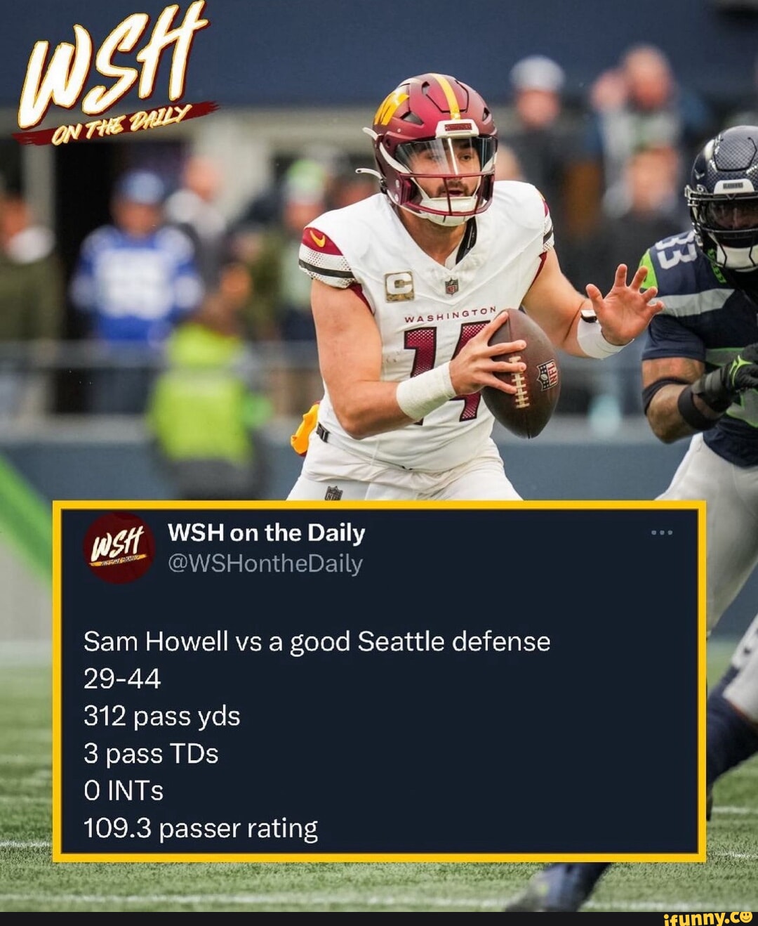 WSH on the Daily I wstt WSHontheDaily Sam Howell vs a good Seattle