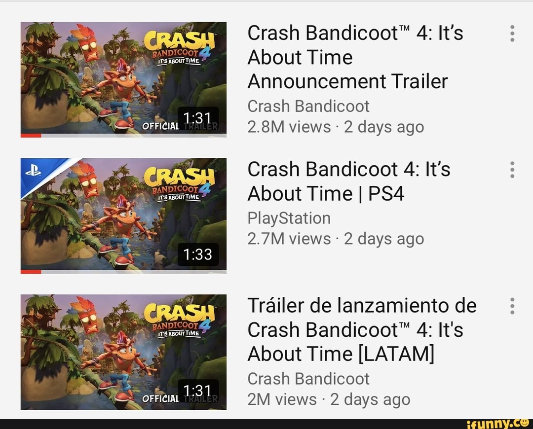 Crash Bandicoot 4: It's About Time, Announcement Trailer