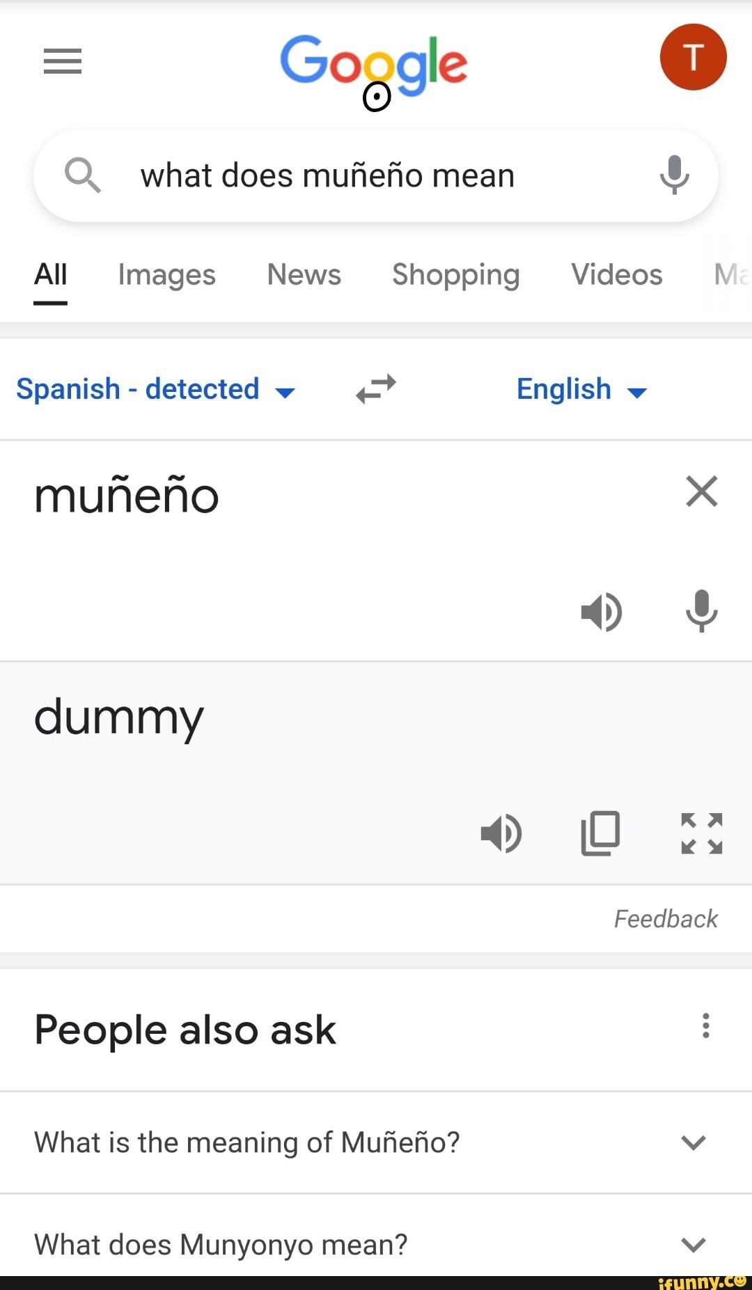 Goggle Q. what does mufiefio mean All Images News Shopping Videos Me