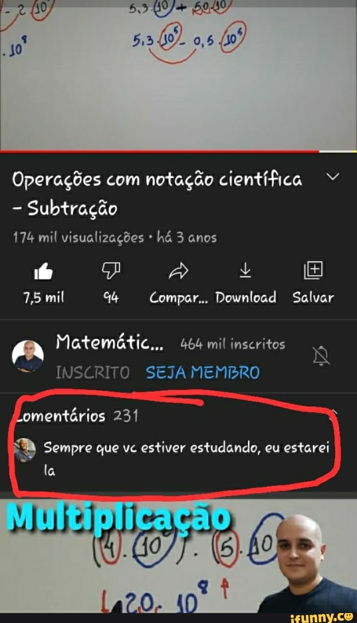 Subtração em notação científica 