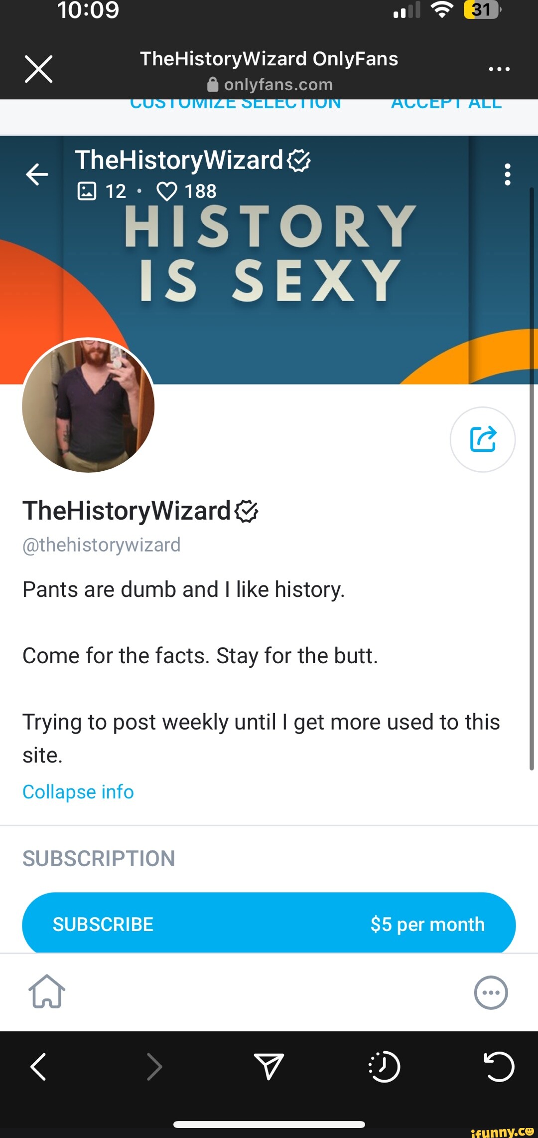 Ot TheHistoryWizard OnlyFans @ onlytans com US TheHistoryWizard& HISTORY IS  SEXY TheHistoryWizard@ @thehistorywizard Pants are dumb and