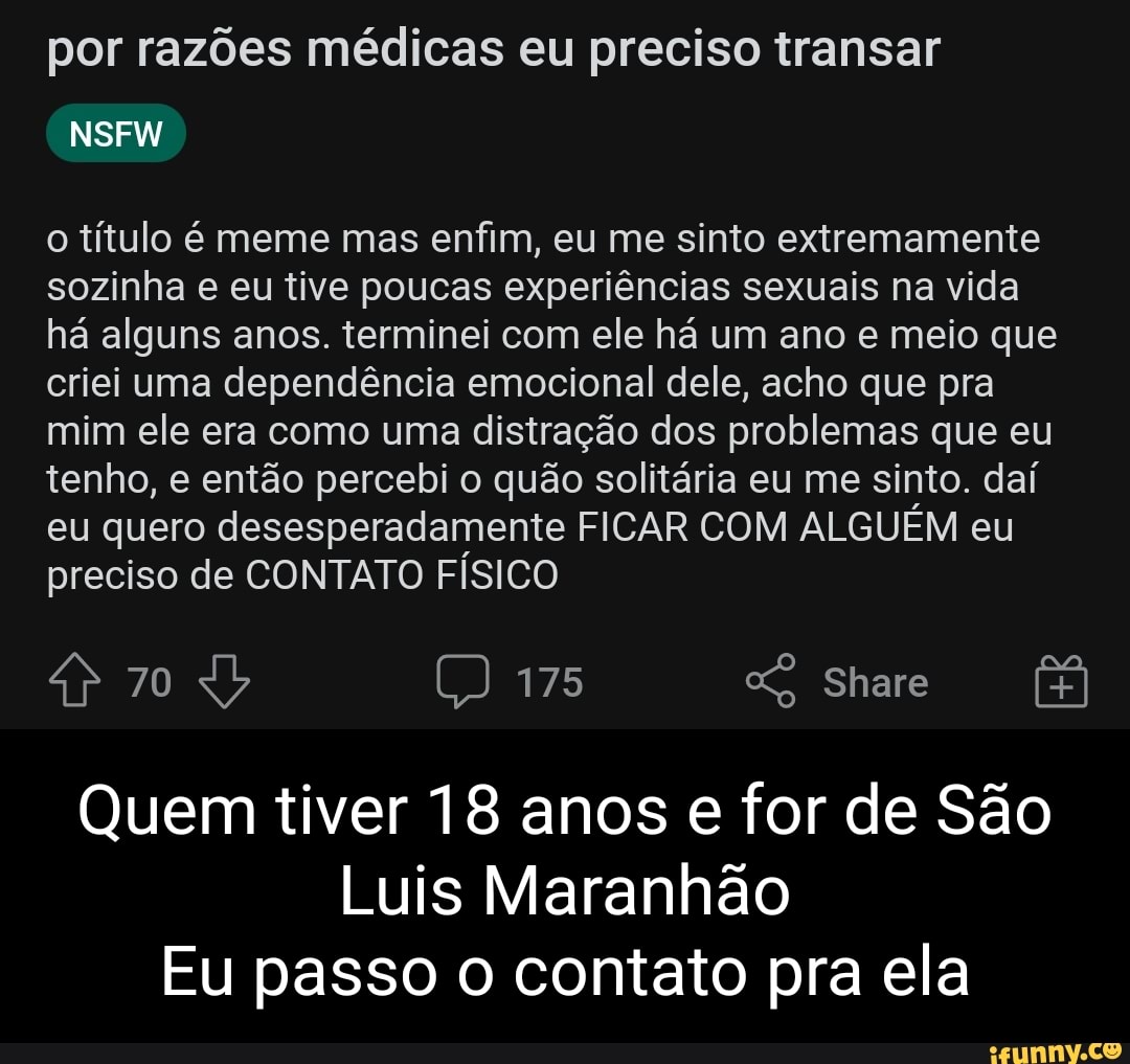 Por razões médicas eu preciso transar NSFW o título é meme mas enfim, eu me  sinto