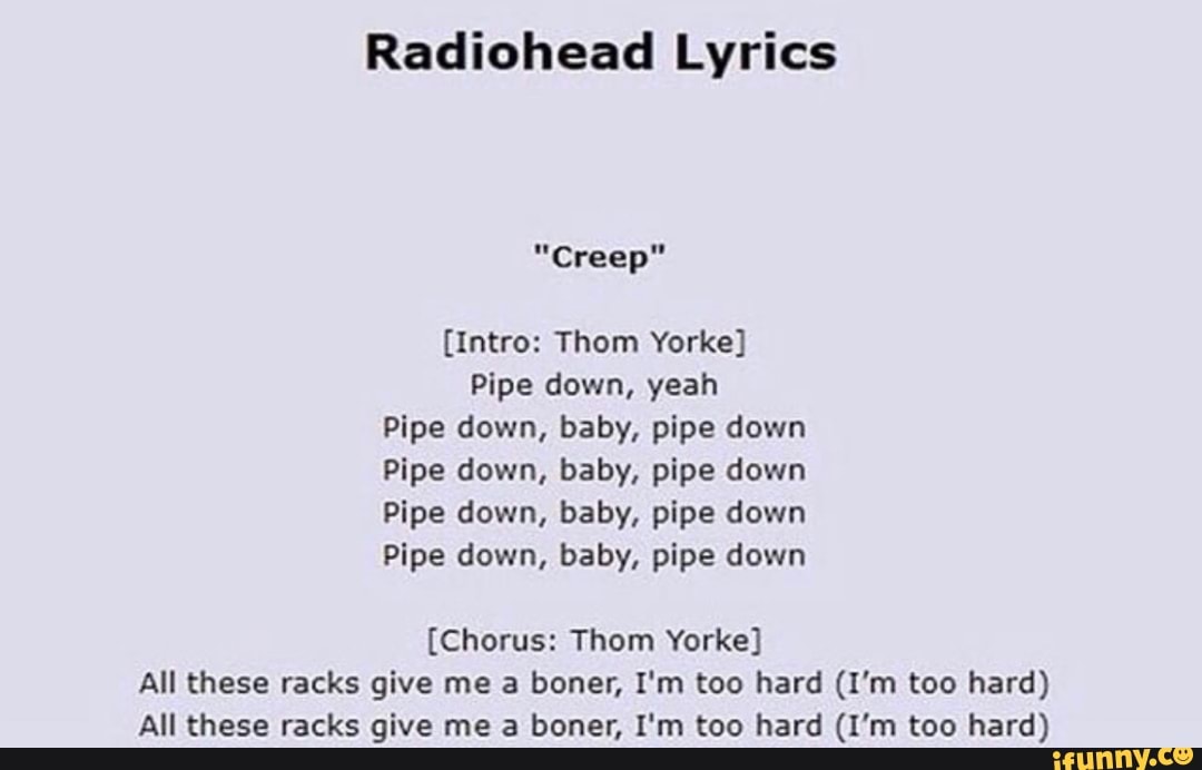 Radiohead – Creep Lyrics