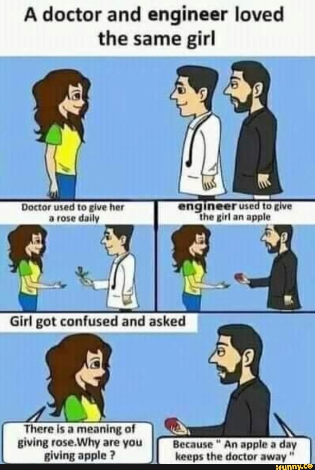 A doctor and engineer loved the same girl LA Doctor used to give her