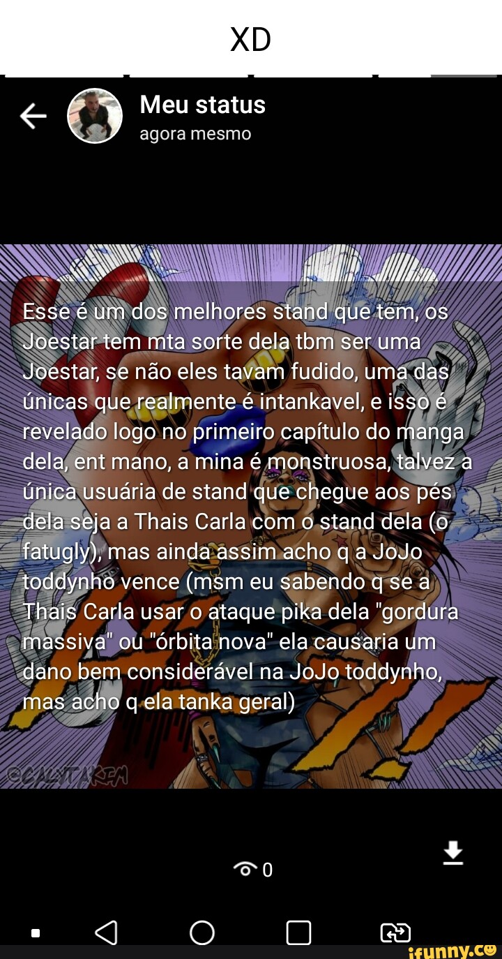 Minha lista dos 10 stands mais fortes de Jojo Caso você não concorde mande  sua opinião nos comentários. Desculpem pela quantidade de Texto. - iFunny  Brazil