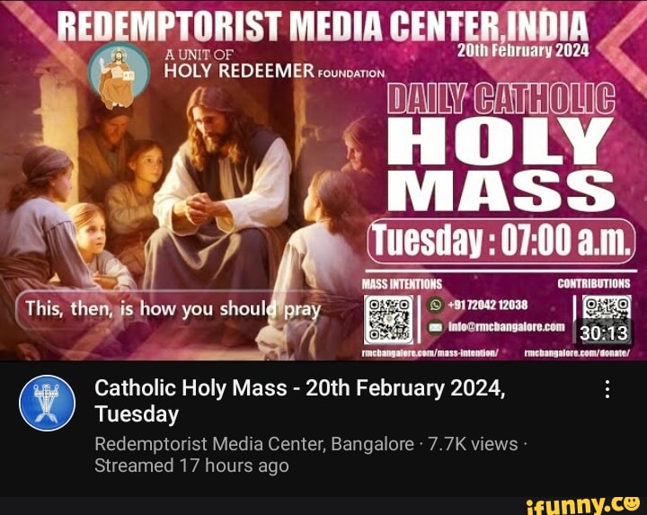 HOLY REDEEMER HOLY MASS am \ TOR IST MEDIA This, then, js how you ...