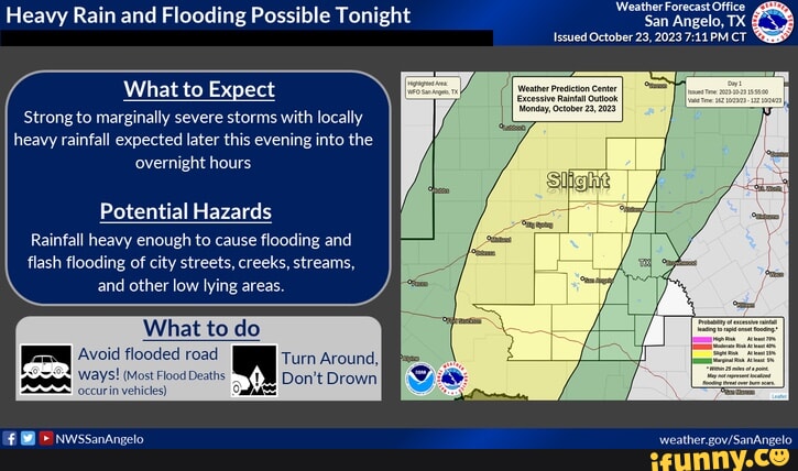 Heavy Rain and Flooding Possible Tonight San Angelo, TX Issued October ...