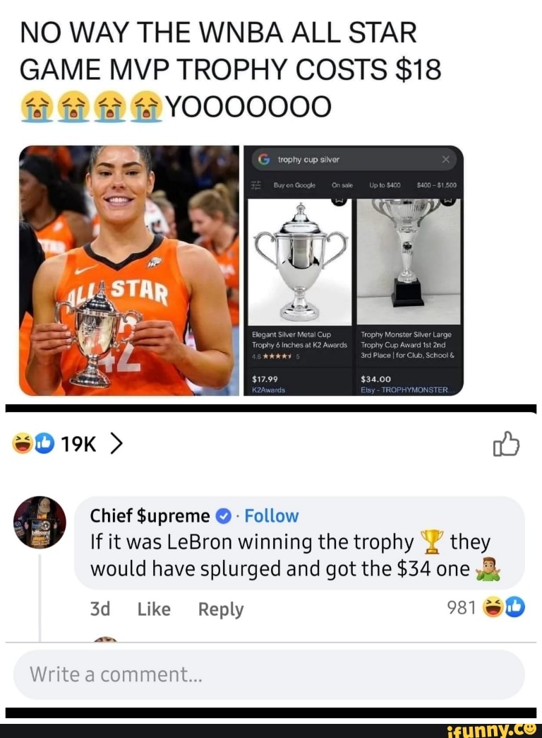 WNBA Gives All-Star MVP an $18 Trophy 🤦‍♂️ 