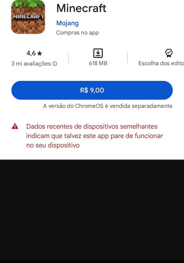 Minecraft de graça na play store 2 dias de promoçao 0,00 conto - iFunny  Brazil