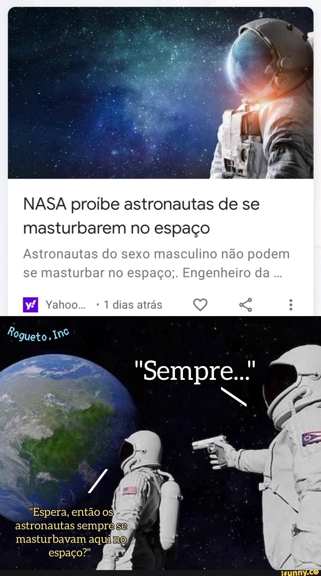 NASA proibe astronautas de se masturbarem no espaço Astronautas do sexo  masculino não podem se masturbar