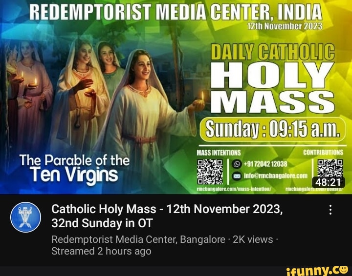 DEMPTORIST MEDIA CENTER, INDIA HOLY MASS (Sunday: The Parable of the I ...