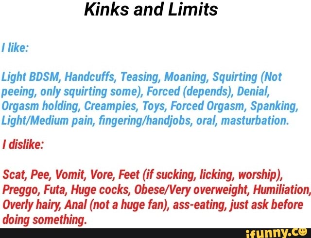 Kinks and Limits I like Light BDSM Handcuffs Teasing Moaning