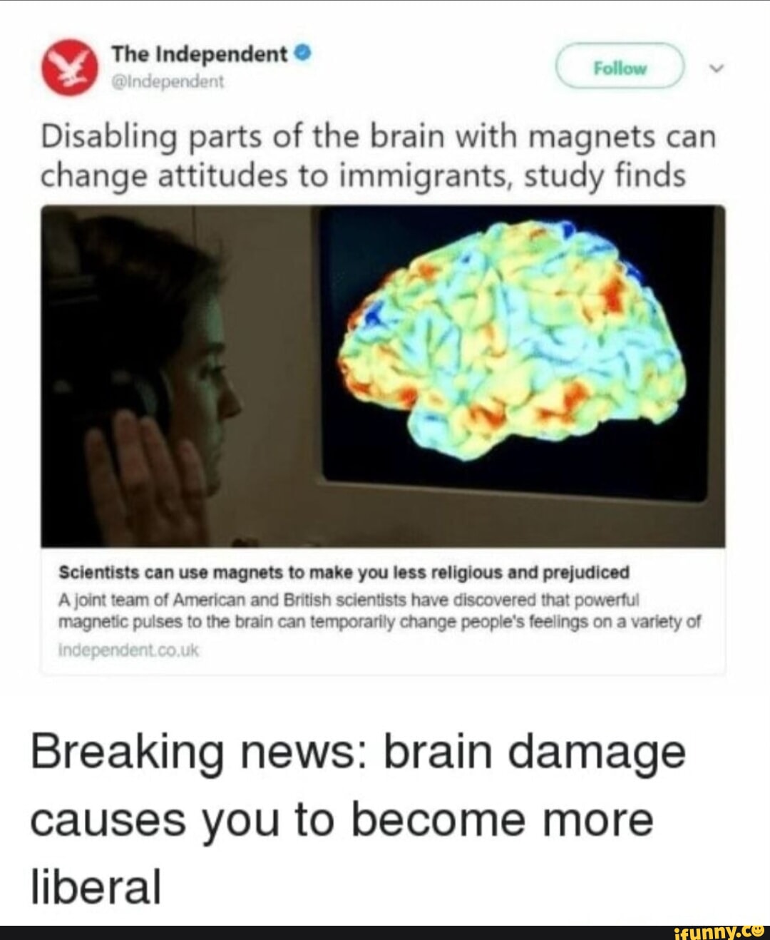 The Independent Disabling parts of the brain with can change