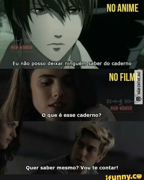 Death Note- NW (NN s, Se o Kira do anime visse o filme da netflix, com  certeza colocaria o proprio nome no caderno - iFunny Brazil