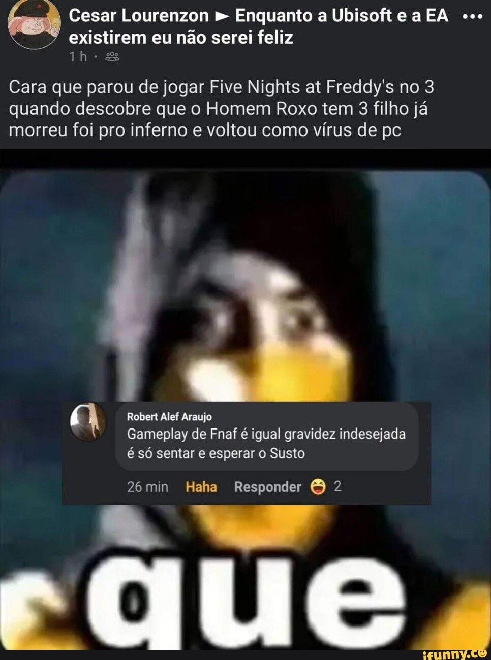 Souzones no período Jurássico, jurando só fazer conteúdo de FNAF(adendo, é  MENTIRA!). - iFunny Brazil