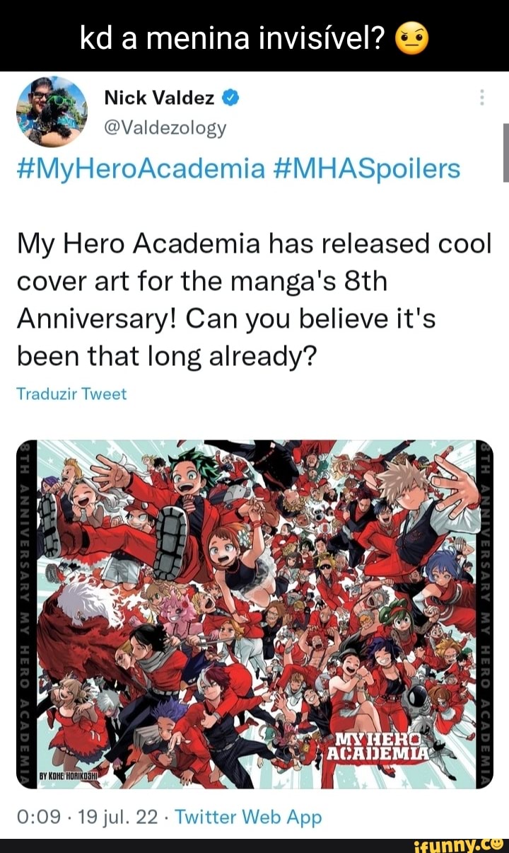 Kd a menina invisivel? Nick Valdez @ #MyHeroAcademia #MHASpoilers My Hero  Academia has released cool cover art