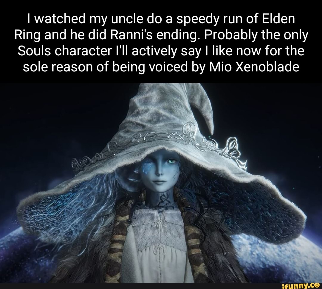 I watched my uncle do a speedy run of Elden Ring and he did