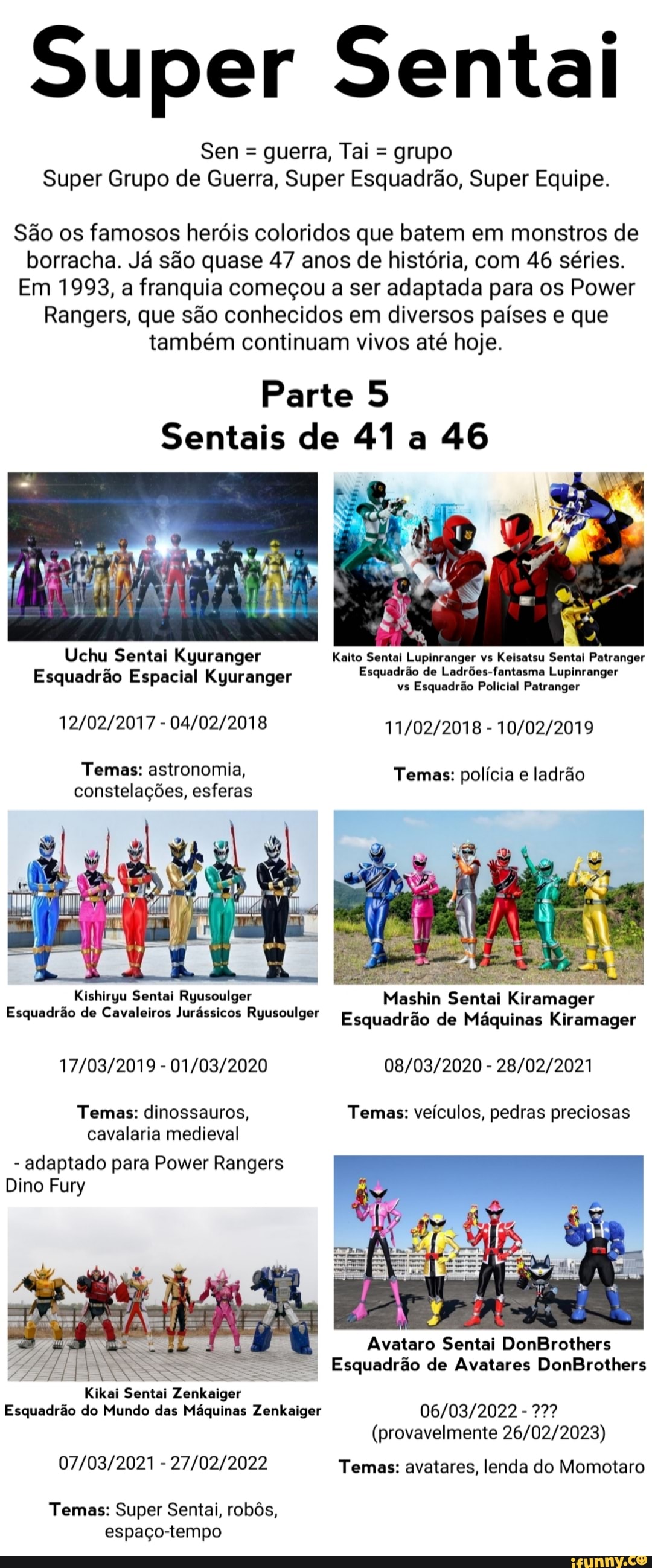 Anime de Super Sentai: conheça as animações inspiradas nos esquadrões