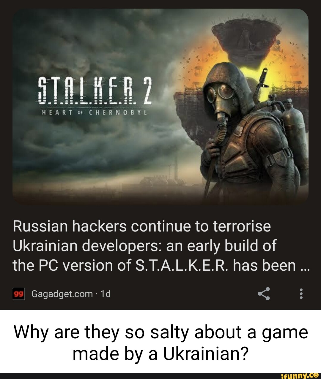 Russian Hackers Threaten Ukrainian Stalker 2 Devs, Bad Idea
