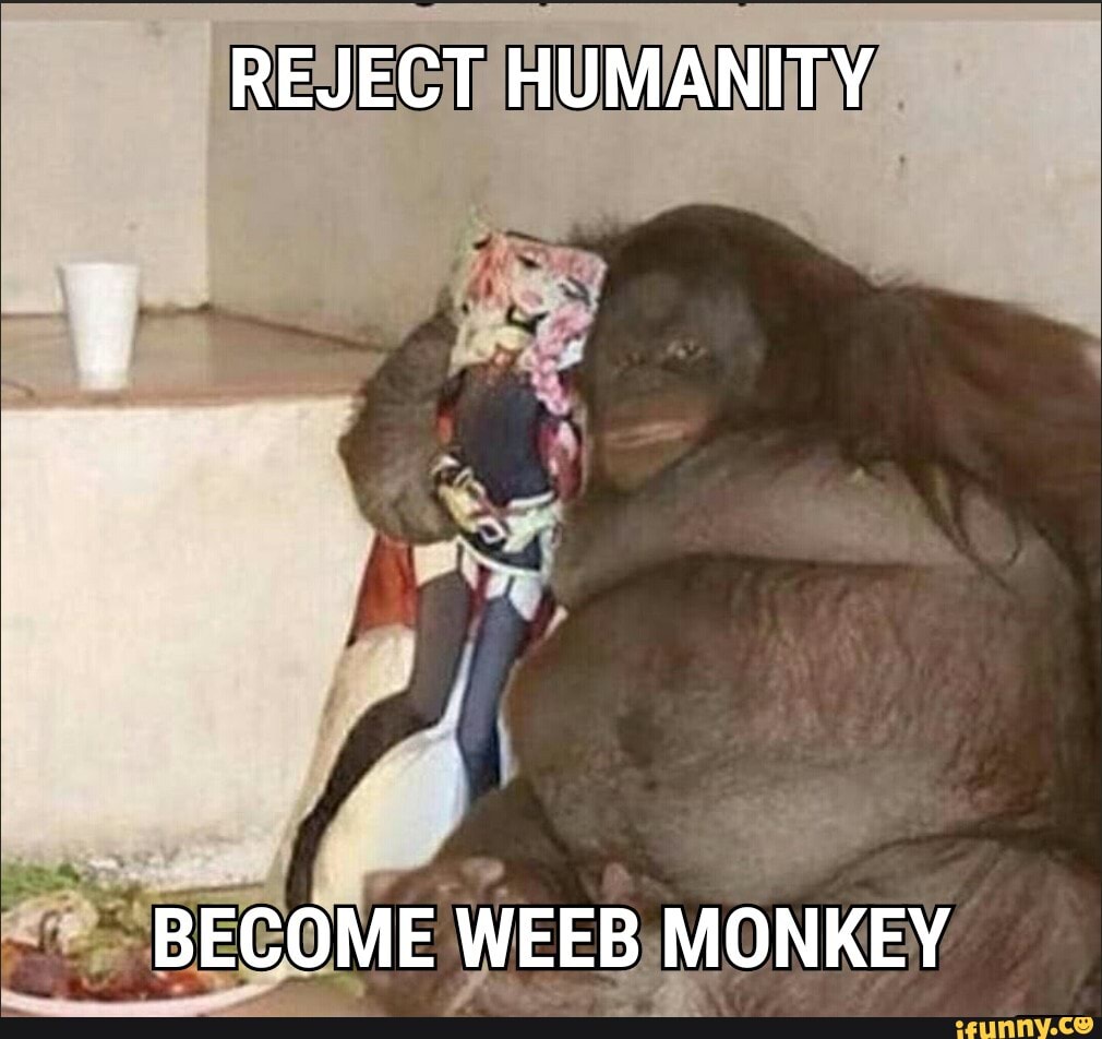 Reject Humanity Return to Monke Evolution Funny Chimp Meme