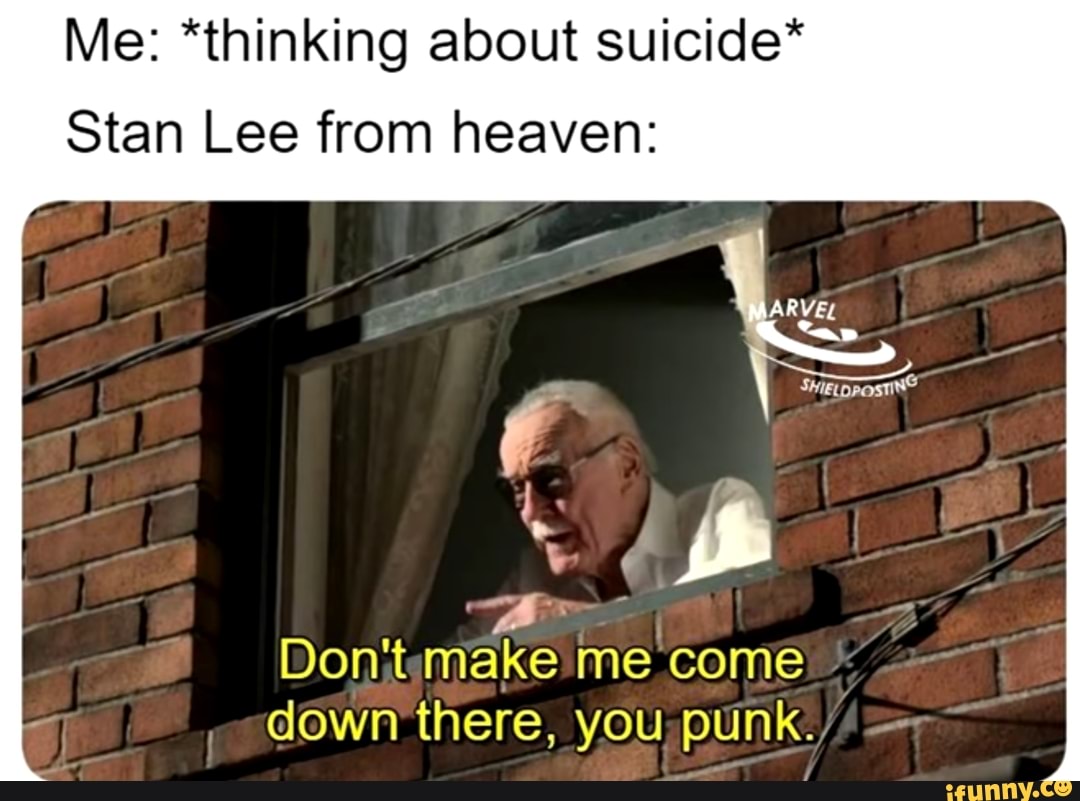 Me: *thinking about suicide* Stan Lee from heaven: - iFunny Brazil