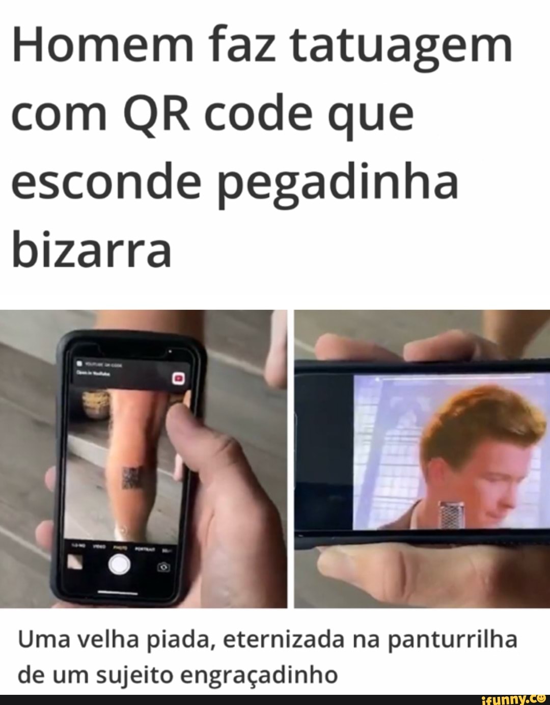 Homem faz tatuagem com QR code que esconde pegadinha bizarra