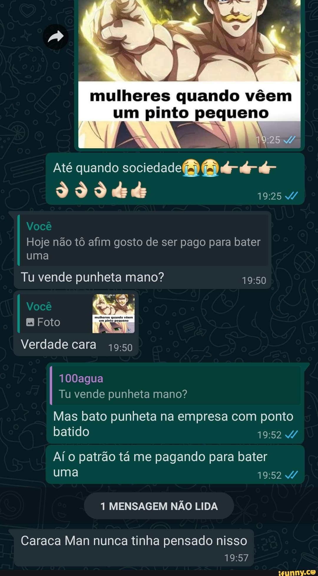 Mulheres quando vêem um pinto pequeno Hoje não tô afim gosto de ser pago  para bater