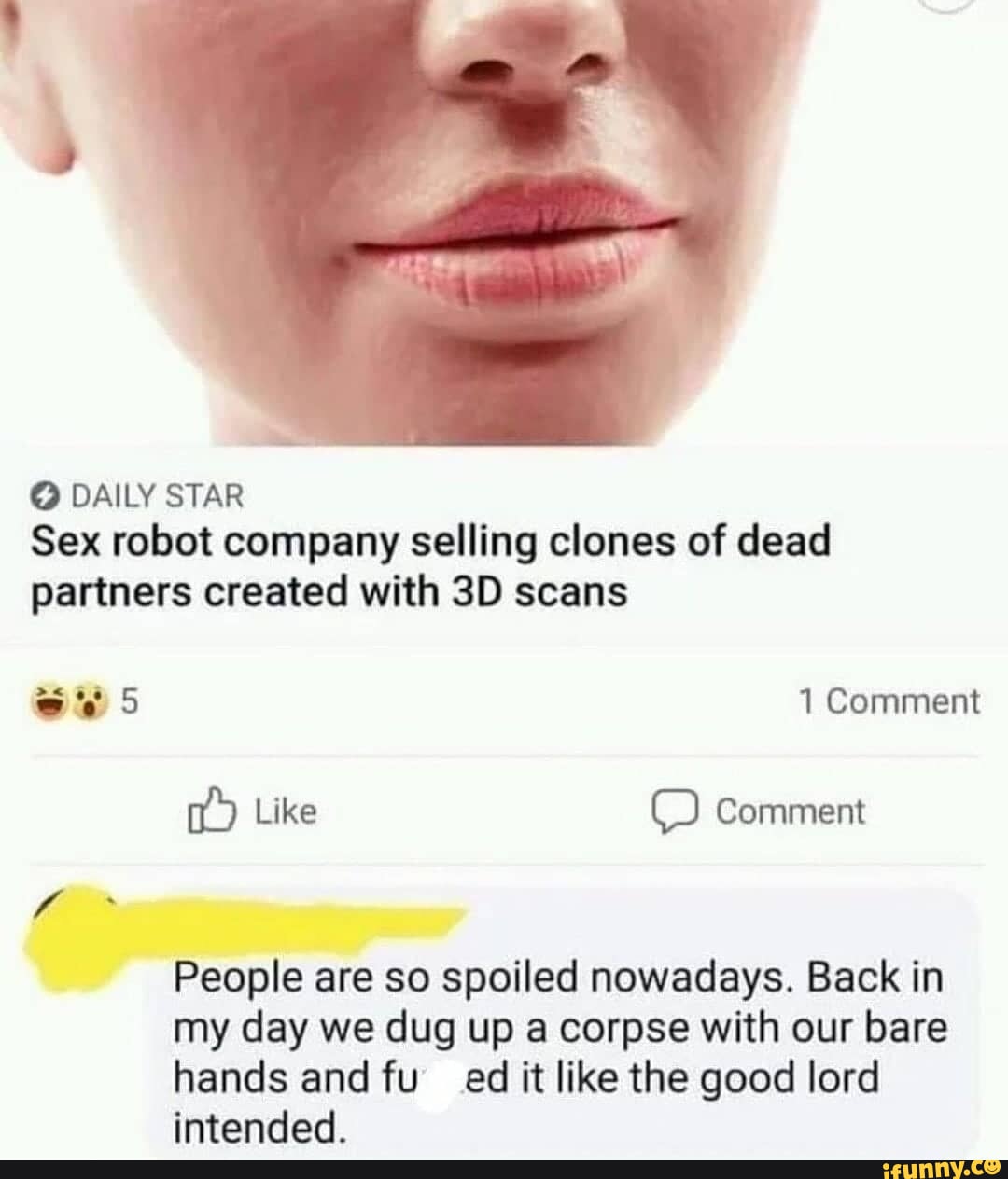 DAILY STAR Sex robot company selling clones of dead partners created with  scans Comment Like Comment