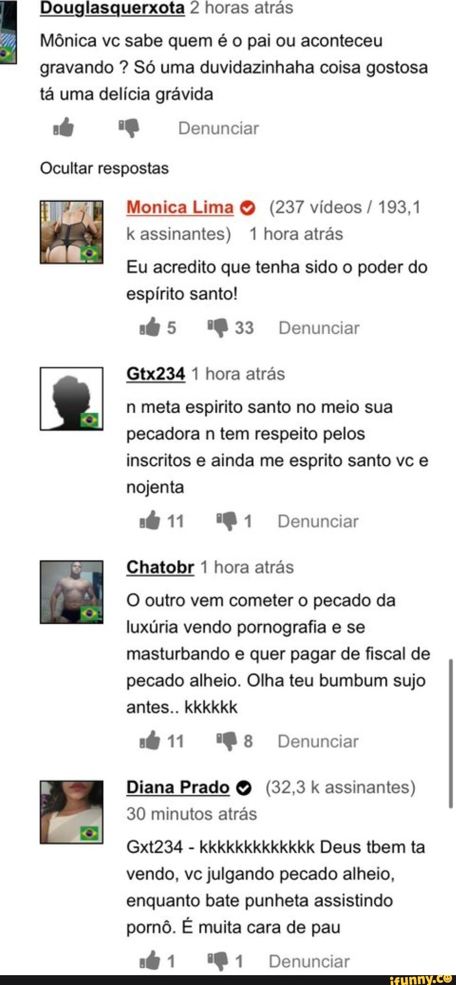 Douglasquerxota 2 horas atrás Mônica vc sabe quem é o pai ou aconteceu  gravando Só uma