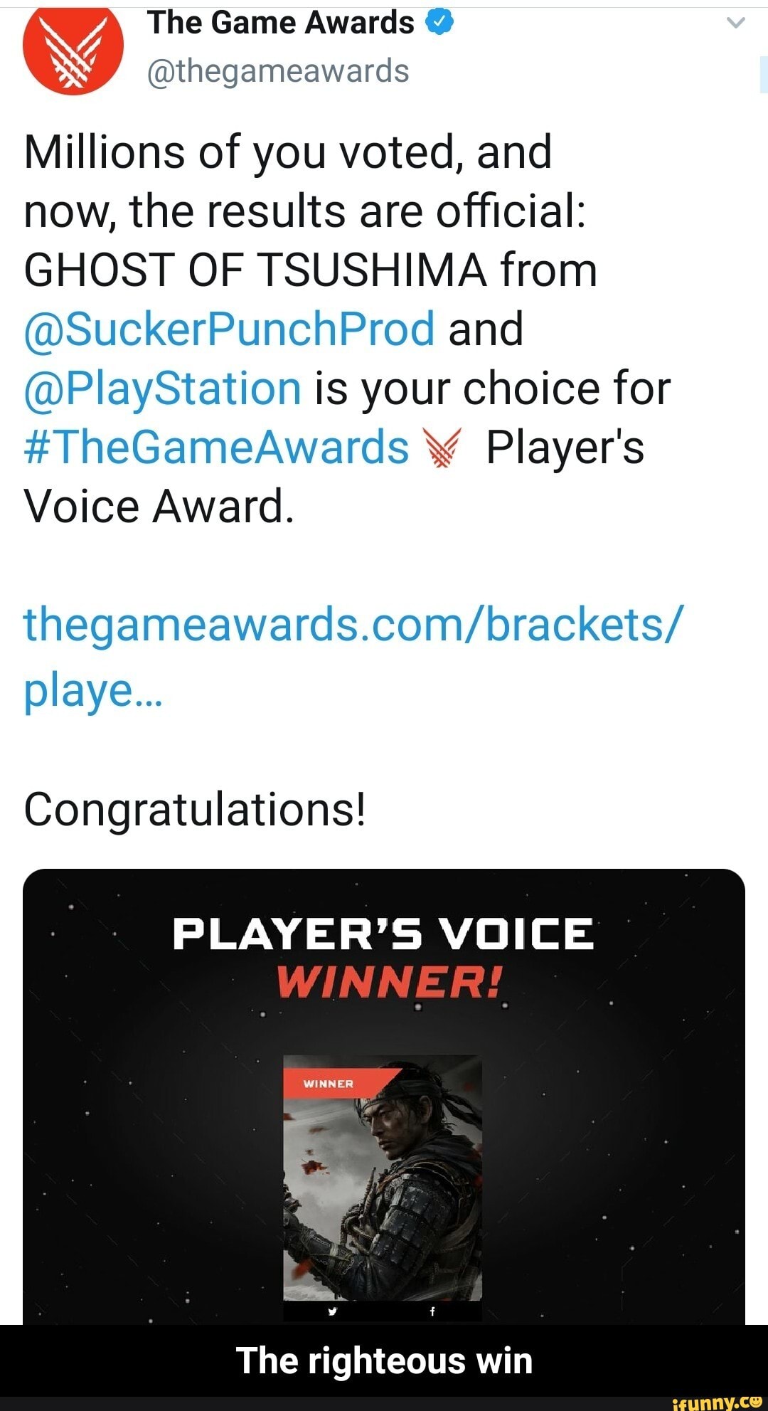 Players' Voice, Brackets