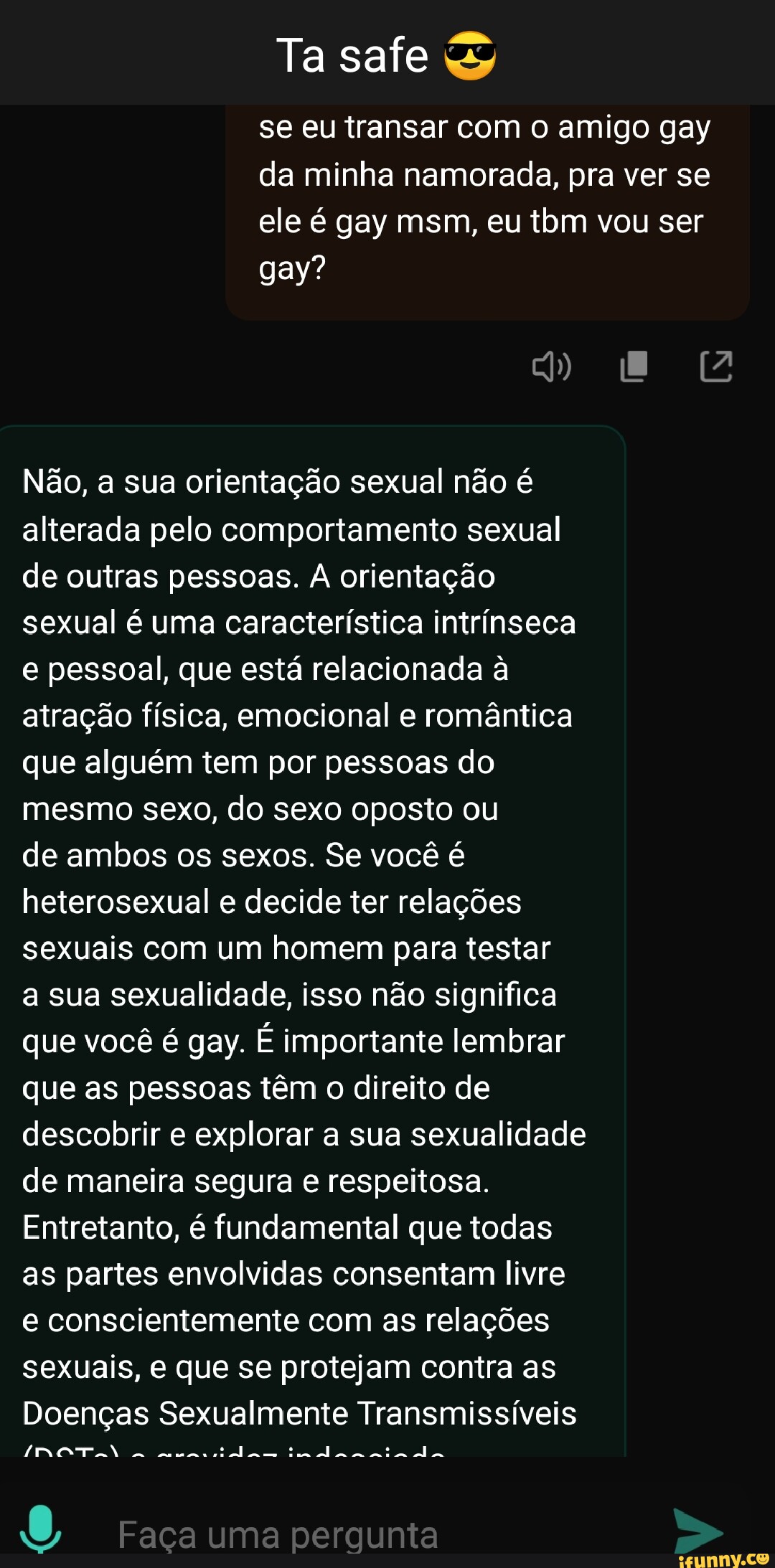 Ta safe se eu transar com o amigo gay da minha namorada, pra ver se ele