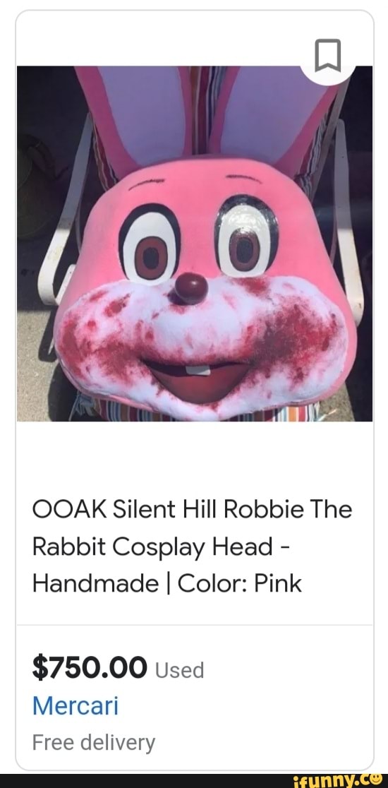 OOAK Silent Hill Robbie The Rabbit Cosplay Head Handmade I Color