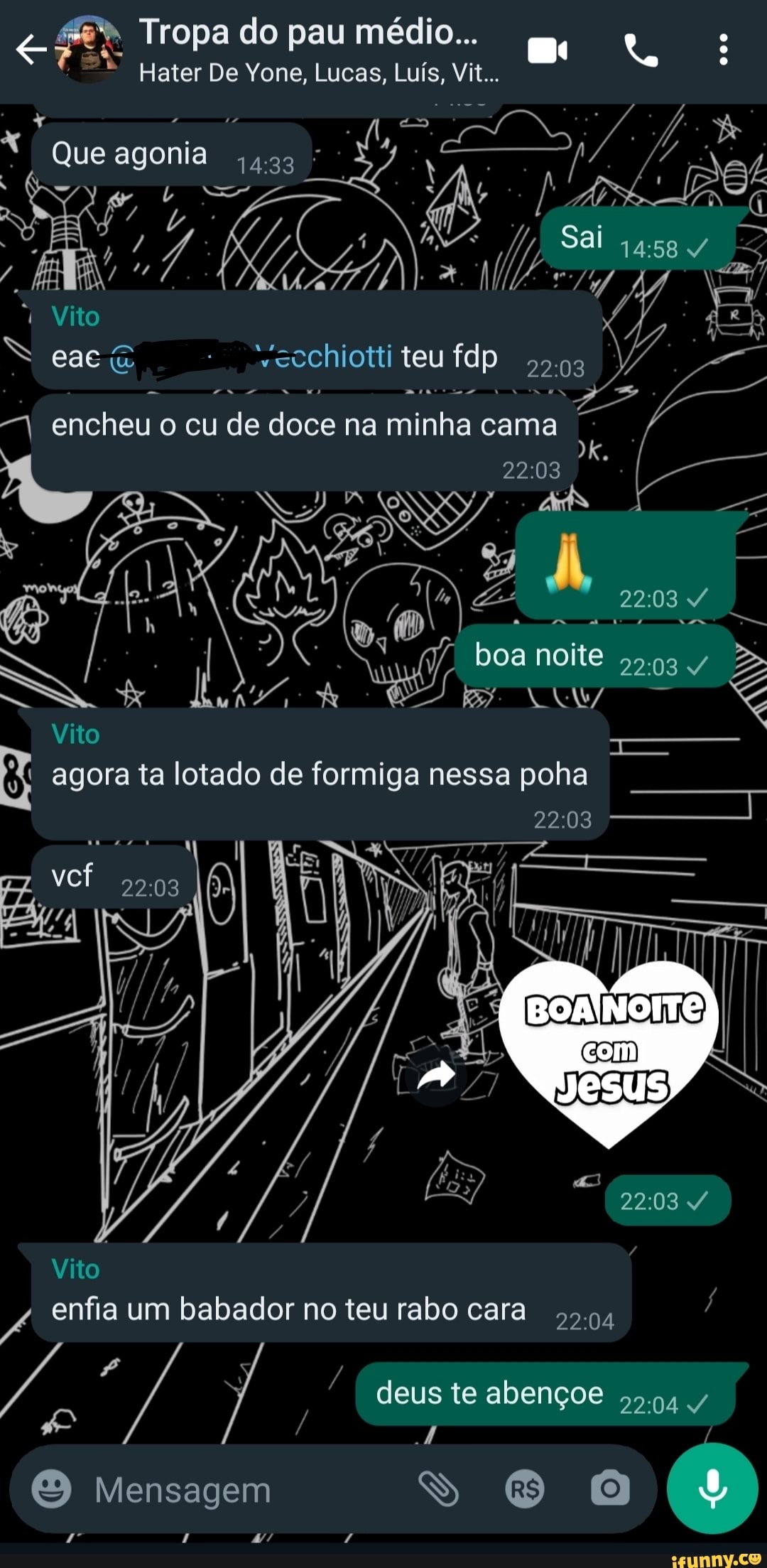 Tropa do pau médio... Hater De Yone, Lucas, Luís, Vit... sai ecchiotti teu  fdp 22: noite