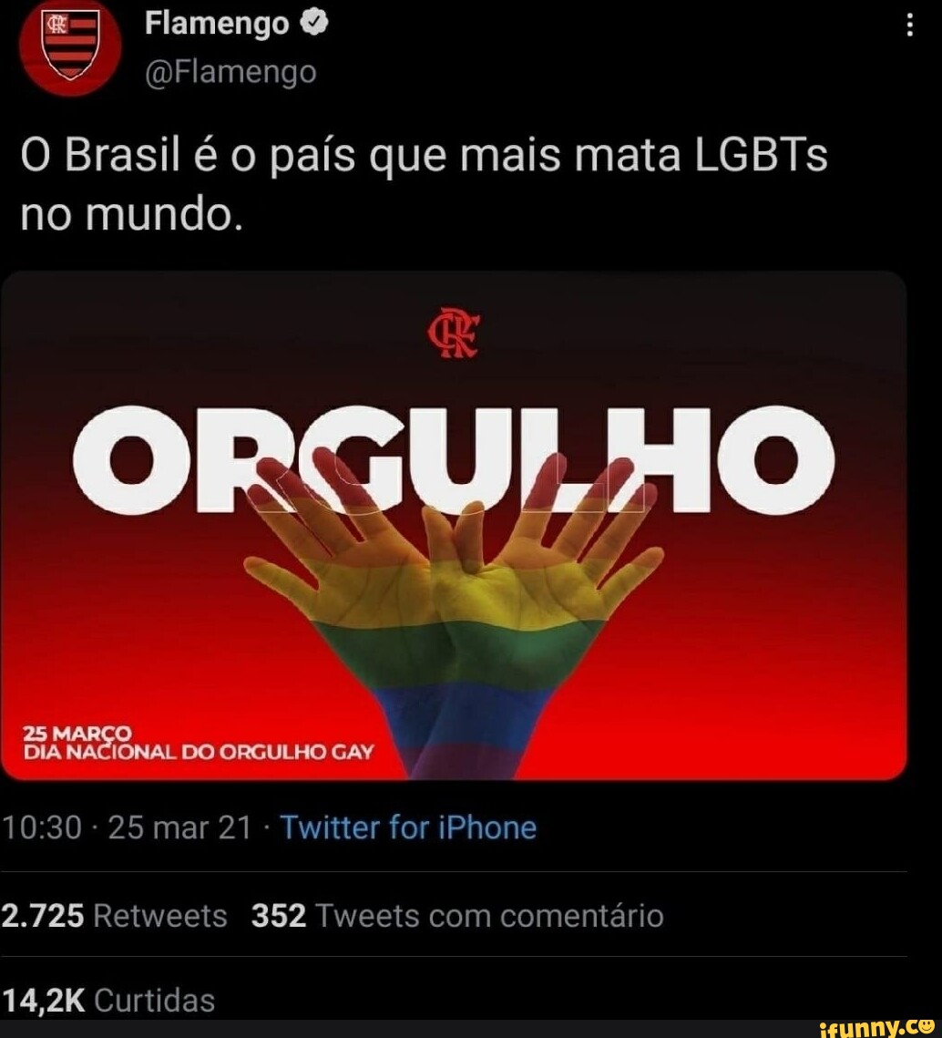 Flamengo (DFlamengo O Brasil é o país que mais mata LGBTs no mundo. OPGULHO  25 MARÇO