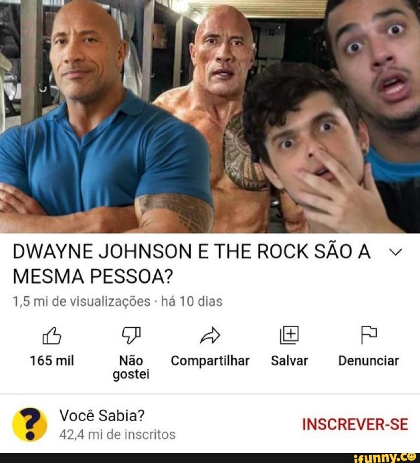 The Rock e Dwayne Johnson são gêmeos. Tipo se você não soubesse - iFunny  Brazil