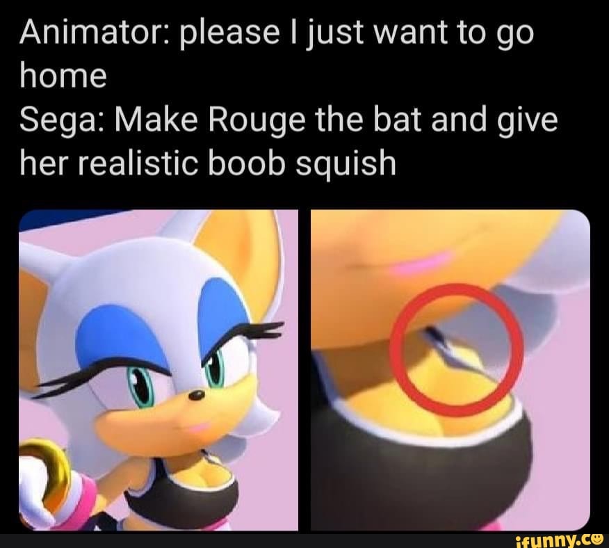 Animator: please I just want to go home Sega: Make Rouge the bat