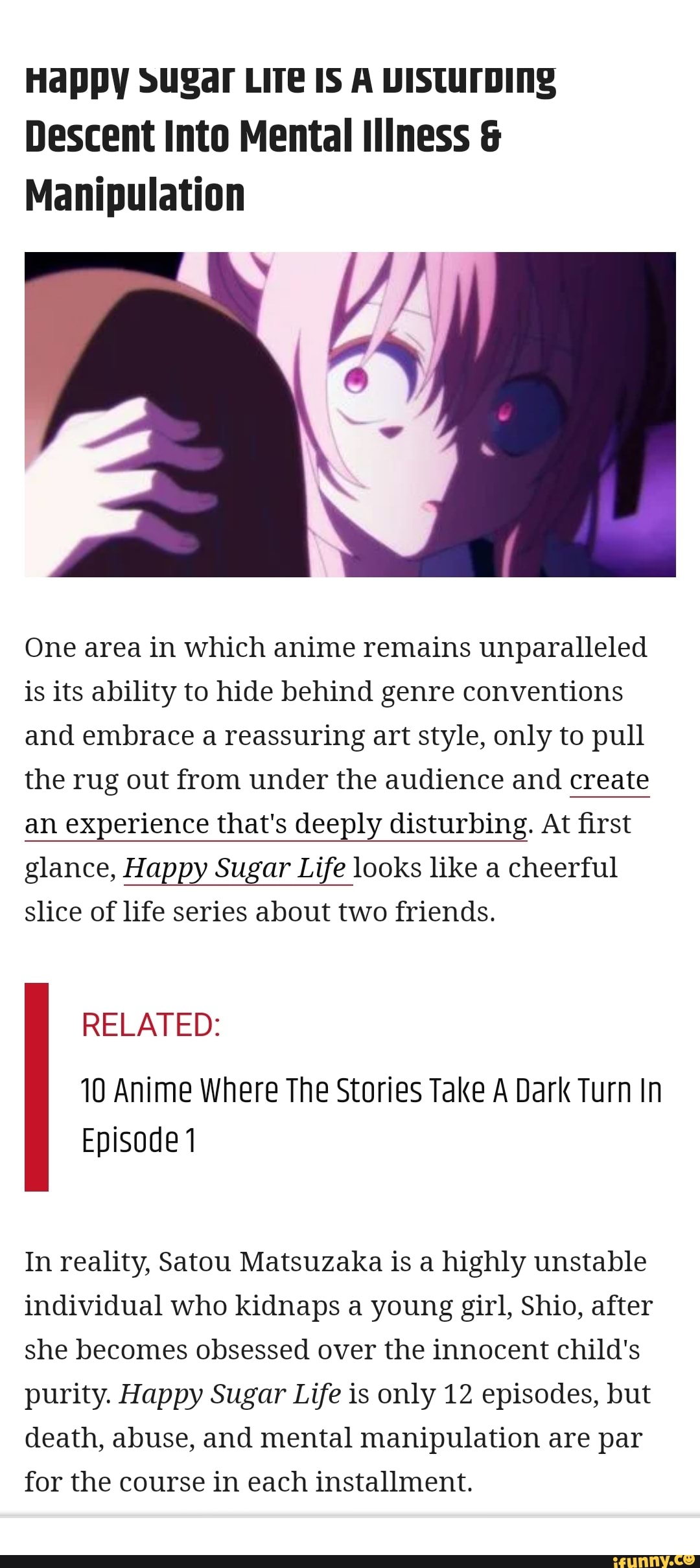 Anime Opinions: Happy Sugar Life – Crymore.net