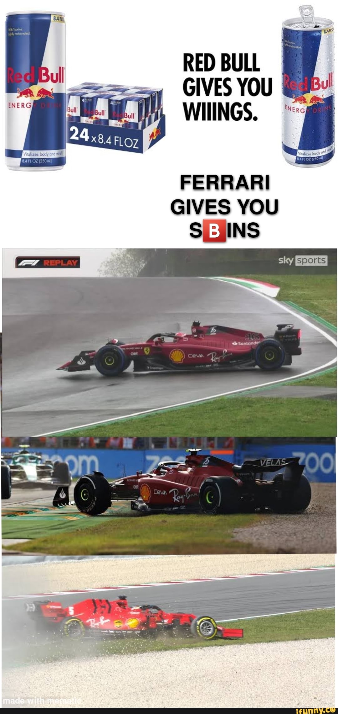 RED BULL GIVES YOU WIIINGS. FERRARI GIVES YOU BINS con sky - iFunny Brazil