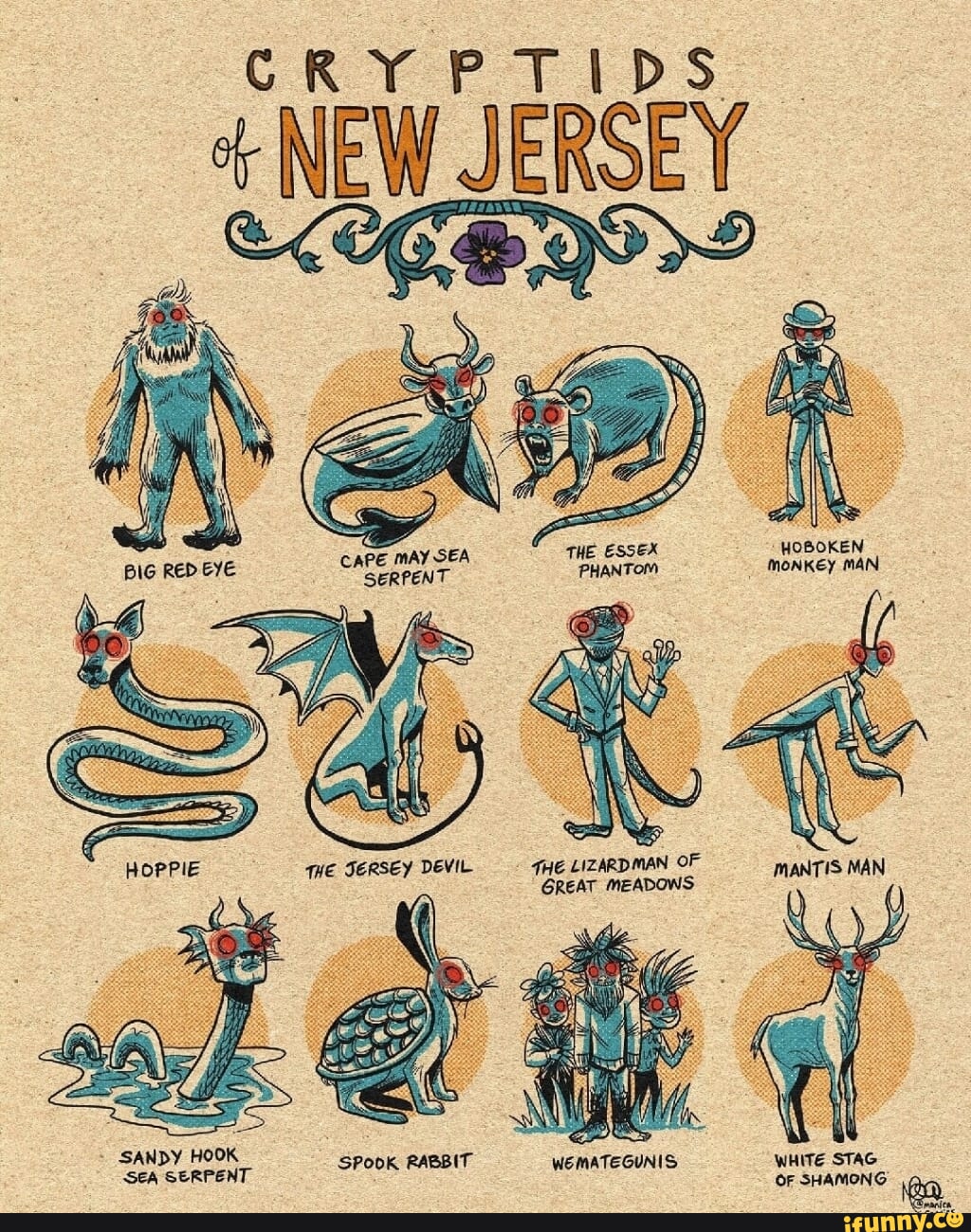 EYE CAPE mAY SEA THE ESSEX HOBOKEN BIG RED SERPENT. PHANTOM MoNKEY mAN ...