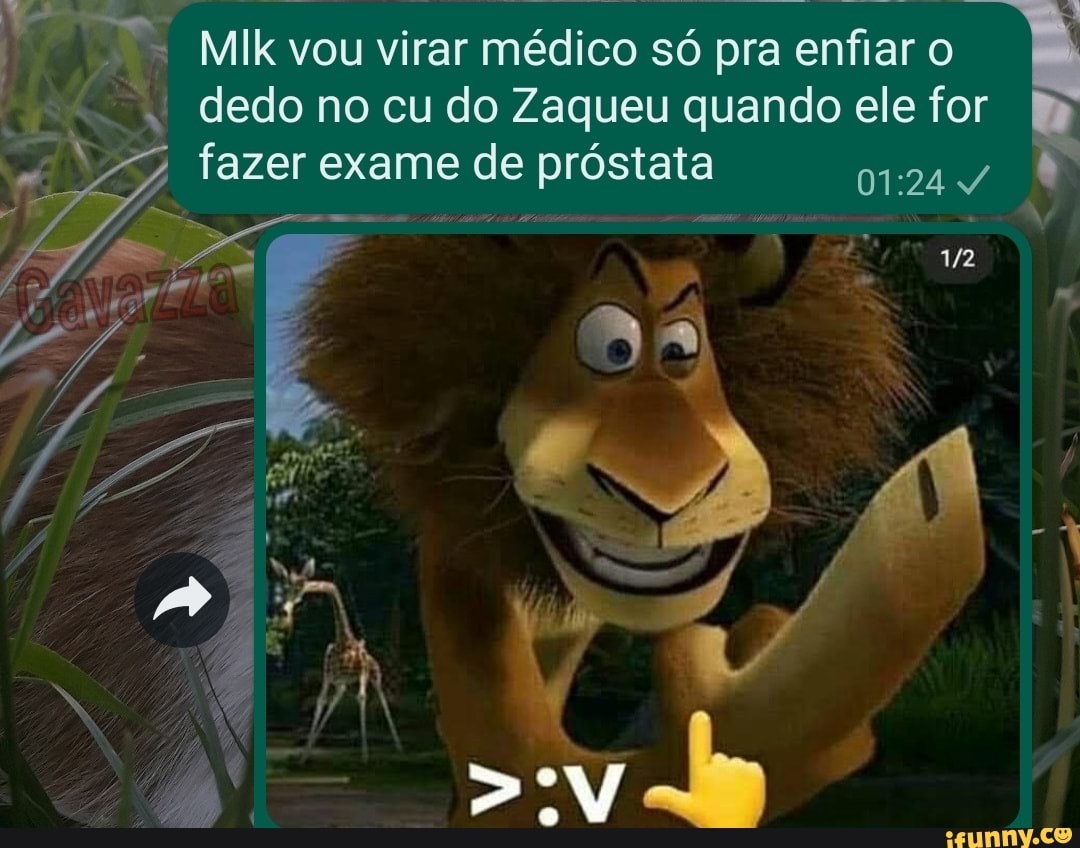 MIk vou virar médico só pra enfiar o dedo no cu do Zaqueu quando ele for  fazer exame de próstata - iFunny Brazil