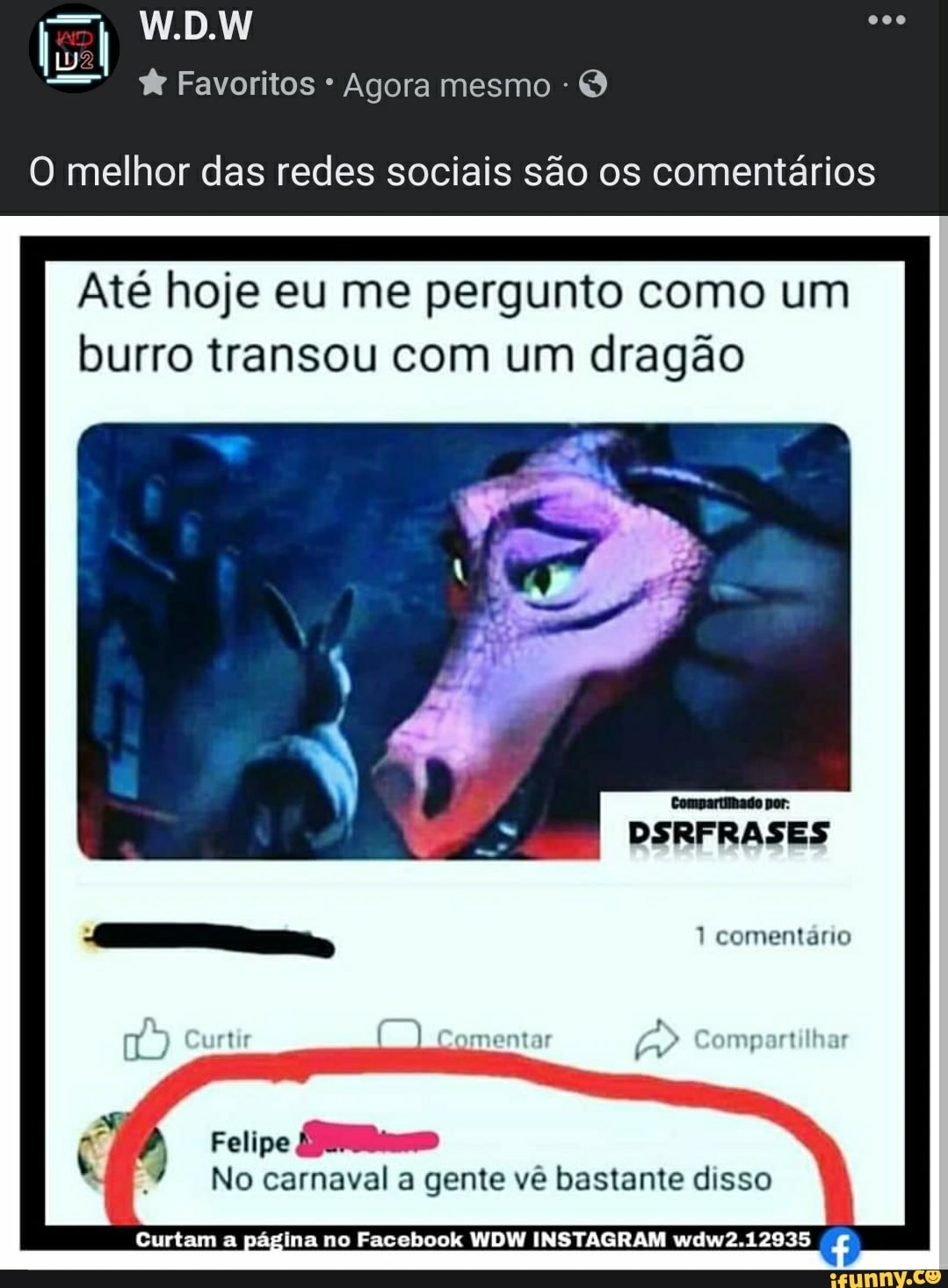 W.D.W Favoritos Agora mesmo O melhor das redes sociais são os comentários  Até hoje eu me