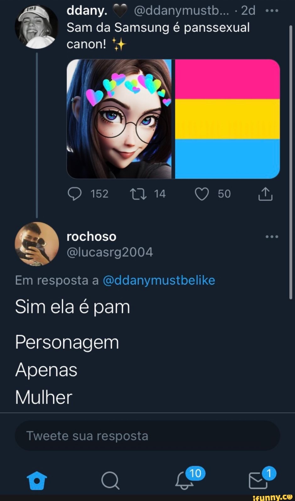 Tweet ddany. (oddanymustbelike - Sam da Samsung é panssexual canon! 158  Aloniiiii Em resposta a (Qddanymustbelike Eu só vim aqui falar lay vai  tomar no cu Agora e só esperar alguém postar